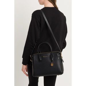 Michael Kors Black Mercer Belted Pebble 